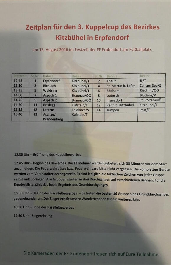 Zeitplan